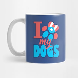 Puerto Rico I Love my Dogs Flag Pet Paw Boricua Mug